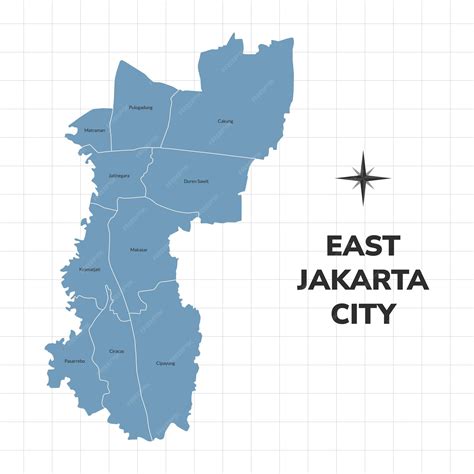 Premium Vector | East Jakarta city map illustration Map of cities in Indonesia
