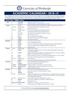 ACADEMIC CALENDAR • 2018-19 - registrar.pitt.edu / academic-calendar ...