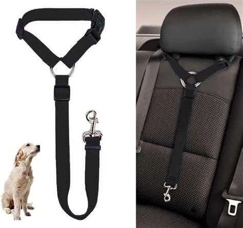 Dog Cat Seat Belt Harness, Car Headrest Restraint with Adjustable Pet ...