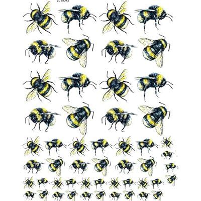 XpressionDecals Black and Yellow Bees - 2016042 - Ceramic Decal - India ...