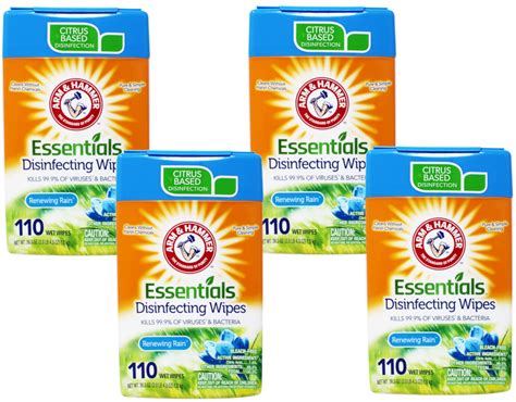 ARM & HAMMER Essentials Disinfecting Wipes, Renewing Rain Scent, 110Ct ...