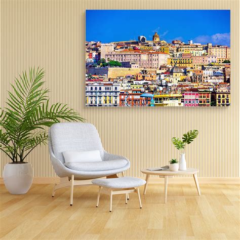 Cagliari, Sardinia, Italy Old Town Skyline Canvas Painting Synthetic ...