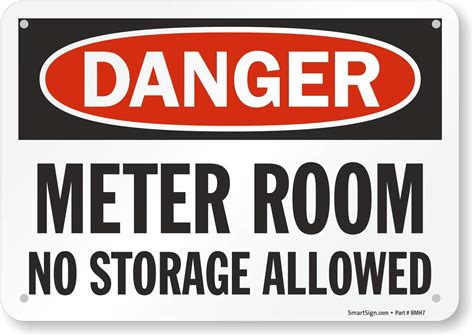 SmartSign Lyle SmartSign Danger: Meter Room No Storage Allowed, Plastic ...