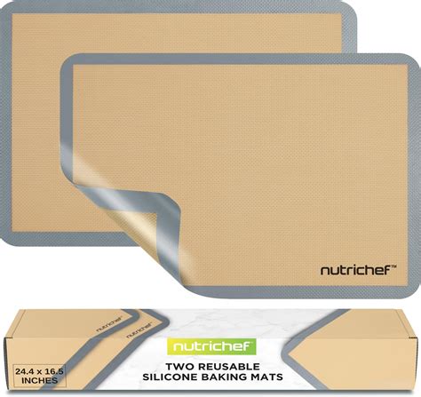 Amazon.com: Nutrichef Silicone Baking Mats - 2 Non-stick Food-Grade ...
