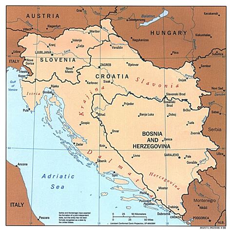 Large political map of Western Balkans with major cities - 1997 ...