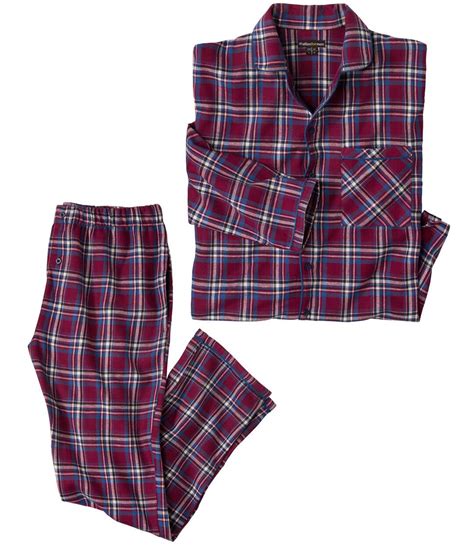 Men's Navy Checked Flannel Pyjamas | Atlas For Men