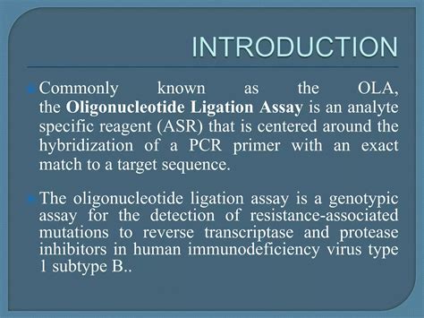 Oligonucleotide ligation assay | PPTX