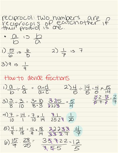 Dividing Fractions Using Reciprocals at Laura Timbery blog