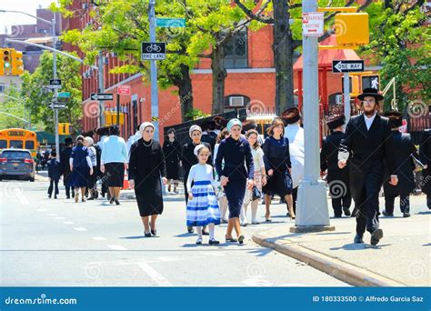New York City, USA - June 10, 2017: Orthodox Jews Wearing Special ...