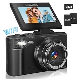 Buy Digital Camera for Photography, 4K Vlogging Camera for YouTube 3 ...