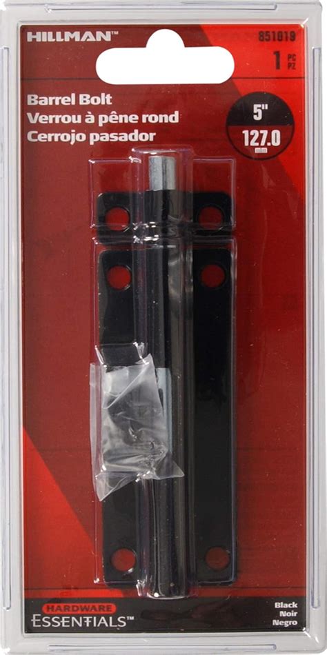 The Hillman Group 851019 5-Inch Barrel Bolt, Black : Amazon.in: Home ...