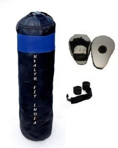 HEALTH FIT INDIA 4.5 Feet Long, PU Material, Black and Blue Color ...