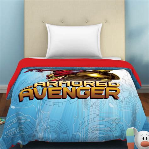 Buy SPACES Marvel Ironman-Blue Cotton Printed Single Dohar-150x220cm ...