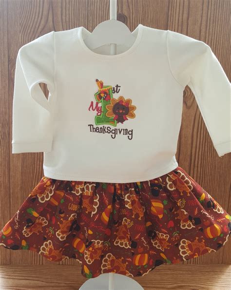 Baby Thanksgiving Set, Toddler Girl First Thanksgiving Outfit, Baby1st ...