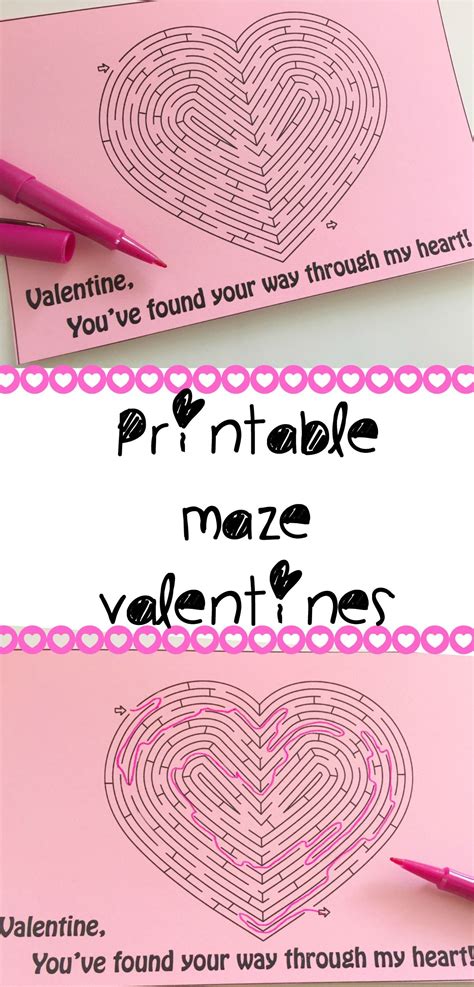 Printable Maze Valentine | Valentines printables free, Valentines ...
