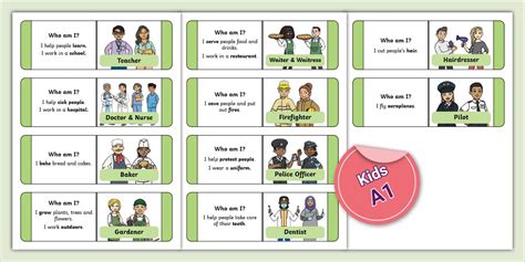 Who Am I? Guessing Game Jobs and Occupations