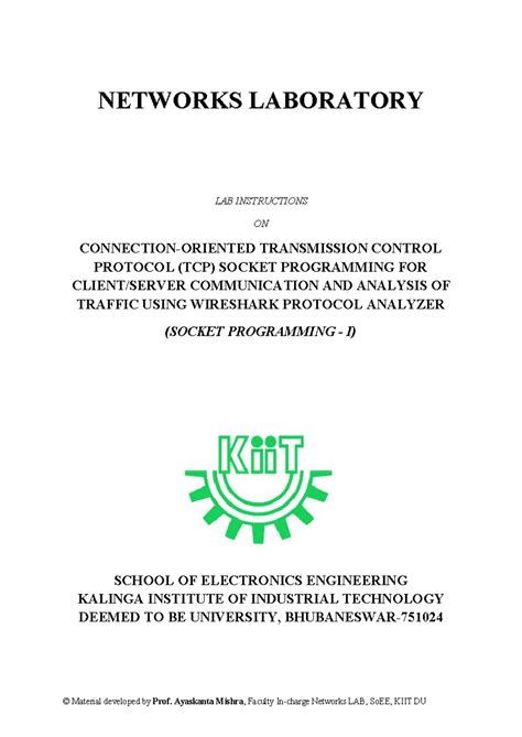 Experiment-6 NT-LAB Manual - NETWORKS LABORATORY LAB INSTRUCTIONS ON ...
