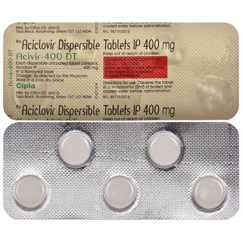 Acivir-400 DT - Strip of 5 Tablets : Amazon.in: Health & Personal Care