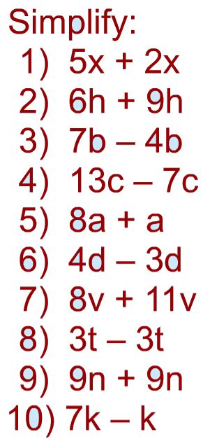 Image result for Simplifying Simple Expressions