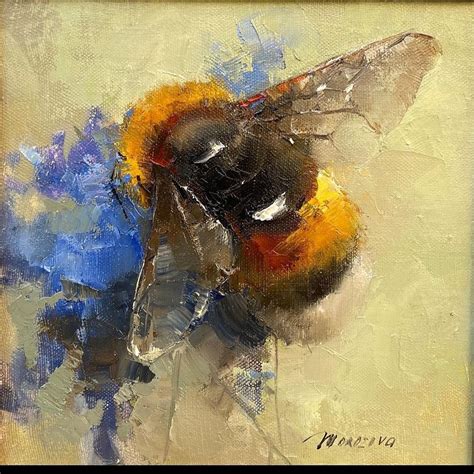Painting of Bee in Impressionism Style by Inessa Morozova