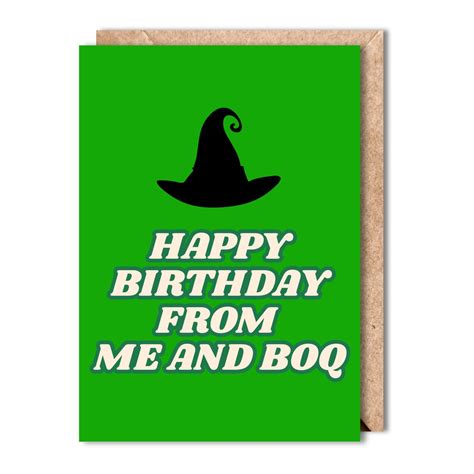Wicked Birthday Card Happy Birthday From Me and Boq Me & Boq Funny ...