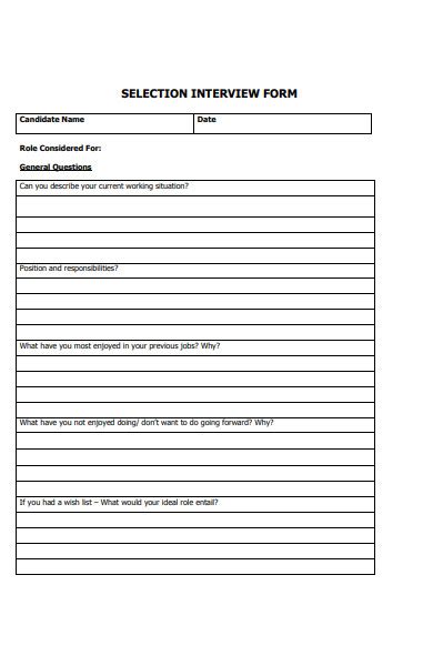 Interview Form 的图像结果