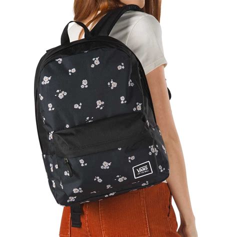 Mochila Negra con Flores Vans