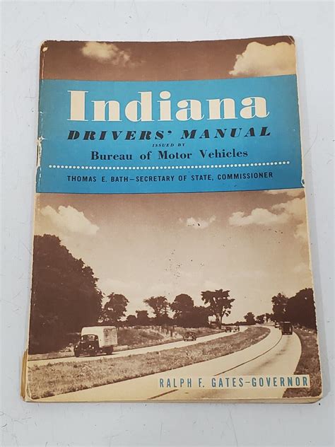 1948 Vintage Indiana Driver's Ed Manual Bureau of Motor Vehicles ...