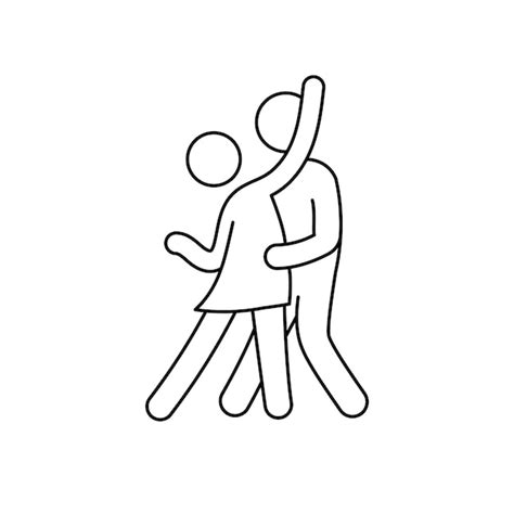 Linia tancerz para ikona Latin tango salsa dziewczyna chłopiec poza ...