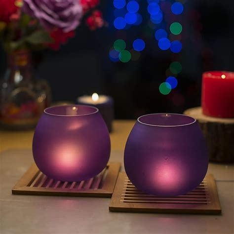Violet Frost Pot Votive (Set of two pieces) Large – Homesake.in