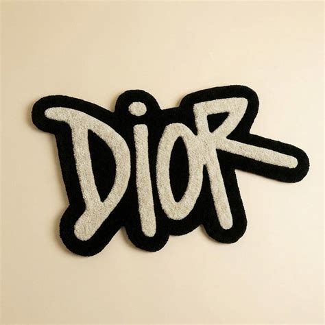 Dior Logo Aesthetic Rug – Luxury Black & White Tufted Carpet for Bedro ...