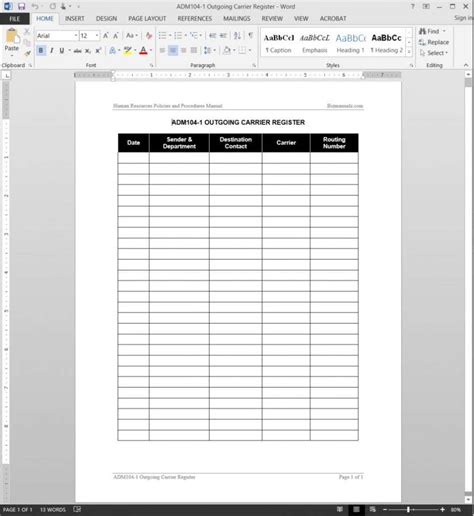 Image result for Outgoing Mail Log Template