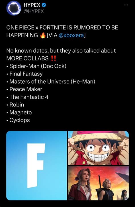 ONE PIECE x FORTNITE IS RUMORED TO BE HAPPENING 🔥[VIA @xboxera & @HYPEX) : r/FortniteLeaks