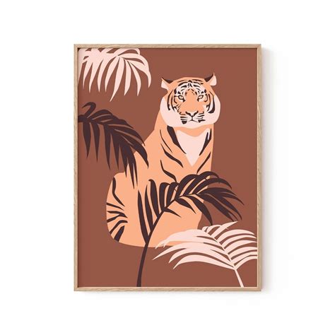 Jungle Tiger: Buy Best Framed Minimalist Art Painting Online – Dessine Art