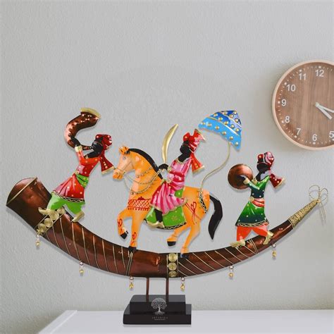 ARTSHALA Handicrafts Brown Metal Momento of Royal Baarat Showpiece ...