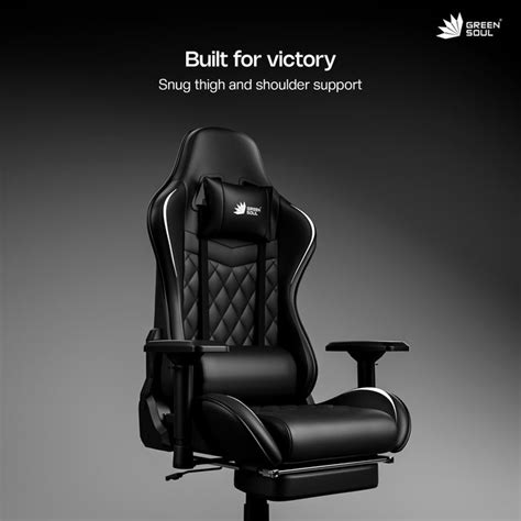 Ghost Gaming Chair with Footrest - 180° Recline & 4D Armrests | Green Soul