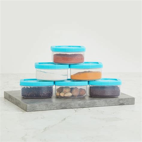 Buy Home Centre Corsica Stark Container Set 6Pcs 150ml, Teal, Standard ...