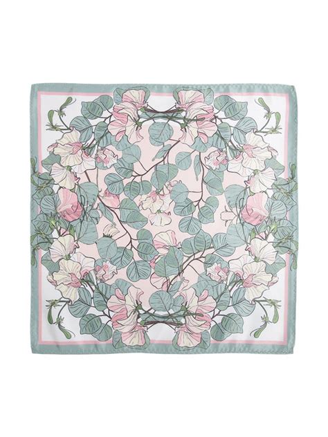 Sea Green & Pink Printed Pocket Square - TOSSIDO