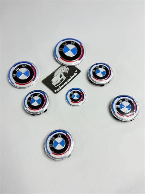 BMW 50th Anniversary Emblems | Set of 7 Replacement Logos ...