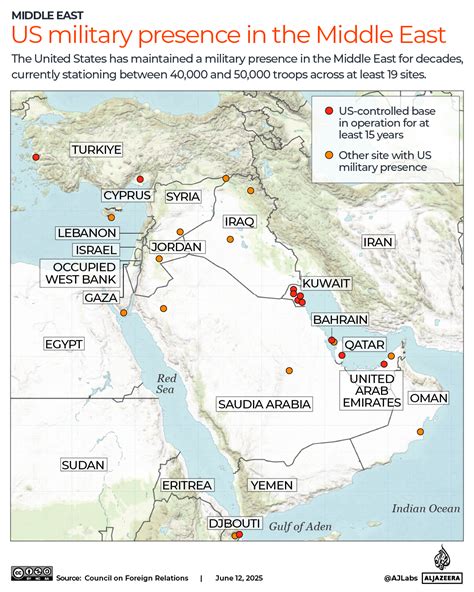 Mapping US troops and military bases in the Middle East