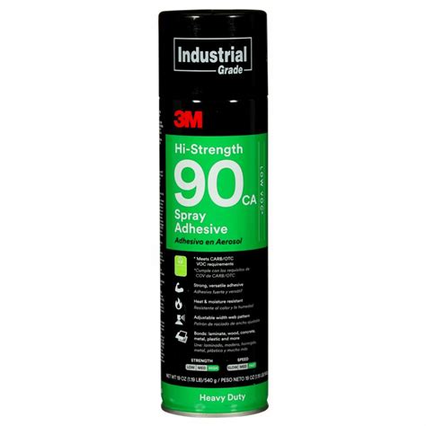 3M™ Hi-Strength 90 CA Spray Adhesive - Low VOC %3C25% Clear, Net Wt 19. ...