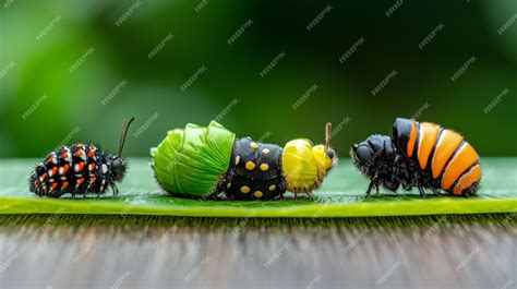 Visualization of the process of metamorphosis in insects realistic ...