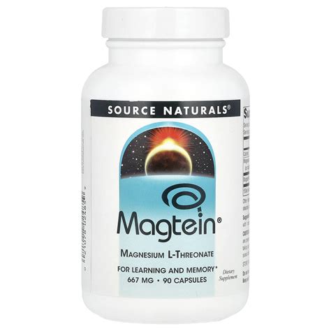 Source Naturals, Magtein, Magnesium L-Threonate, 667 mg, 90 Cápsulas