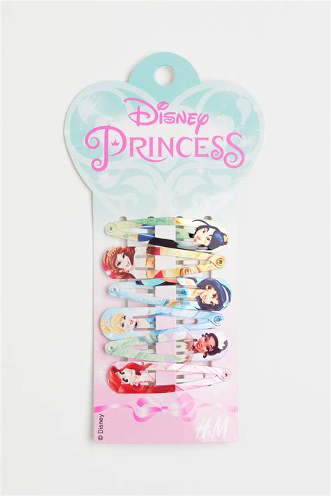 6-pack printed hair clips - Pink/Disney princesses - Kids | H&M IN
