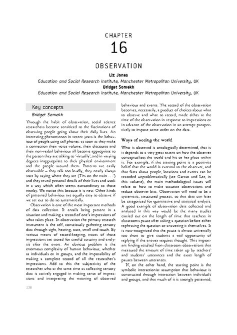 Observation Research: Exploring Behaviour and Interaction in Education ...