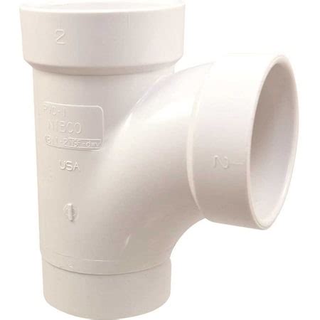 Nibco 2 in. DWV PVC Spigot x Hub x Hub Sanitary Street Tee Fitting ...