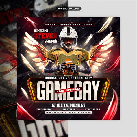 Nfl football player flyer or social media and instagram banner template ...