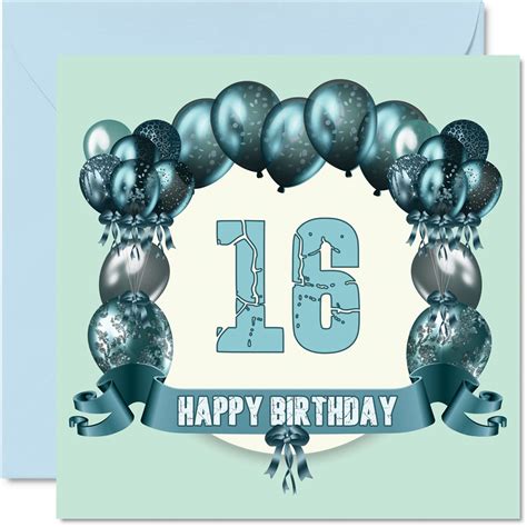 Buy Fun 16th Birthday Cards for Boys - Birthday Balloons - Happy ...