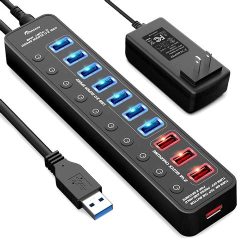 Apanage 11-Port USB 3.0 Hub with Individual On/Off Switches India | Ubuy