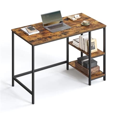 Buy VASAGLEComputer Desk, Writing Desk with 2 Shelves on Left or Right ...